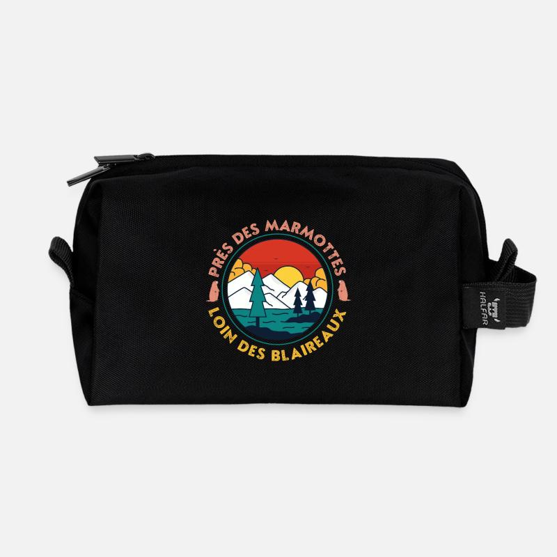 Sunset Mountain Pine Lake - Recycelte Kulturtasche - Schwarz