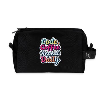 Code Sleep Debug Repeat Programmer Shirt - Recycled Toiletry Zip Bag - black - Front