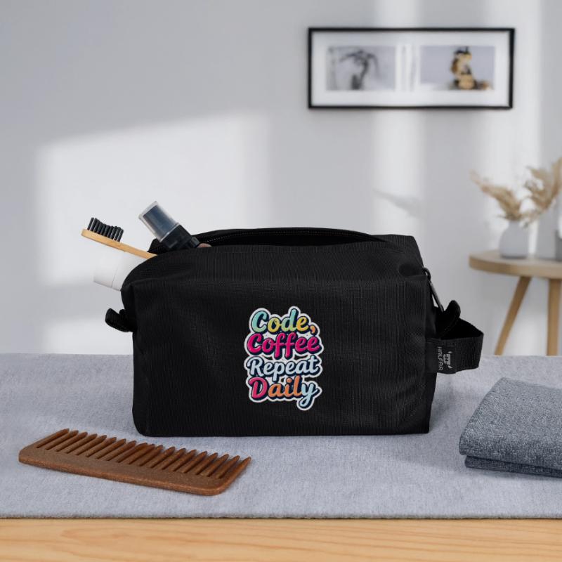 Code Sleep Debug Repeat Programmer Shirt Trousse de toilette en tissu recyclé