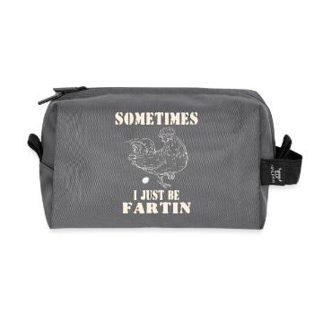 Manchmal bin ich einfach – lustiges Meme-Hühnerei - Recycelte Kulturtasche - Anthrazit - Vorne