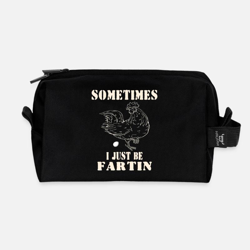 Manchmal bin ich einfach – lustiges Meme-Hühnerei - Recycelte Kulturtasche - Schwarz