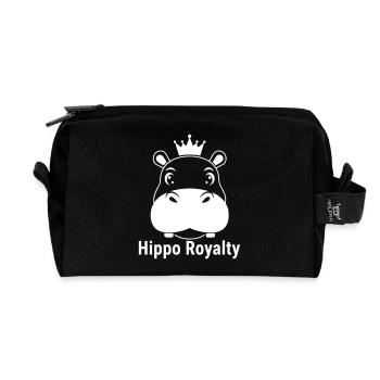 Hippo Royalty Nilpferd König Spruch - Recycelte Kulturtasche - Schwarz - Vorne
