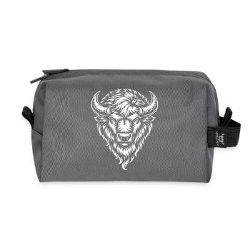 Tribal Bison – Mystisches Wildtier Motiv - Recycelte Kulturtasche - Anthrazit - Vorne
