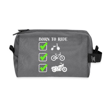 Né pour rouler - Trousse de toilette en tissu recyclé - anthracite - Devant