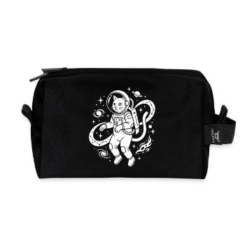 Space Explorer Kitty - Recycelte Kulturtasche - Schwarz - Vorne