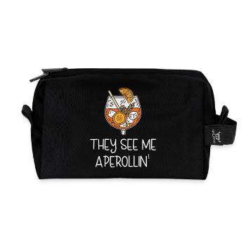 THEY SEE ME APEROLLIN' – Summer Drink Spritz - Recycled Toiletry Zip Bag - black - Front