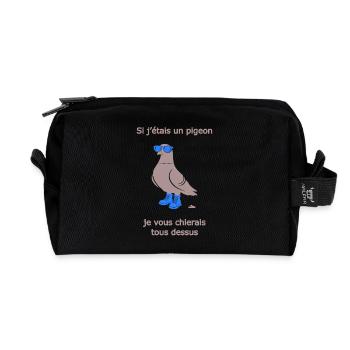 Provokative Pigeon Boots Hellblauer Humor - Recycelte Kulturtasche - Schwarz - Vorne