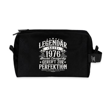 Legendary Since 1976 Vintage Birthday Gift - Recycled Toiletry Zip Bag - black - Front