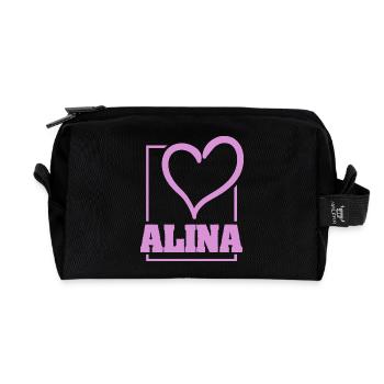 Geschenk für Alina - Recycelte Kulturtasche - Schwarz - Vorne