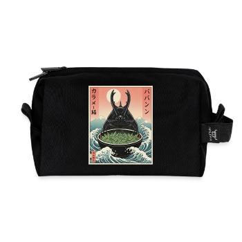 Scarabée fumier de Kawaii - Trousse de toilette en tissu recyclé - noir - Devant