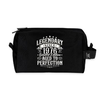 Legendary Since 1976 Vintage Birthday Gift - Recycled Toiletry Zip Bag - black - Front