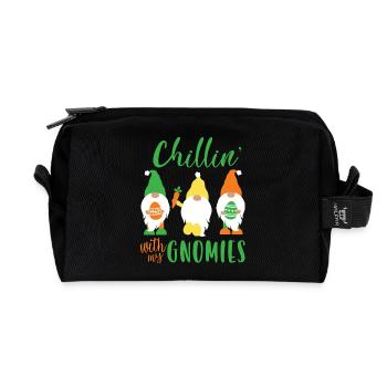 Chillin’ With My Gnomies Easter Design - Recycled Toiletry Zip Bag - black - Front