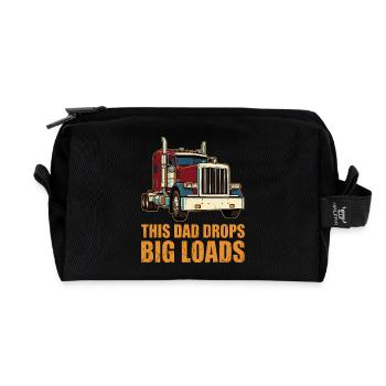 Routier Chauffeur de semi-remorque Père Père - Trousse de toilette en tissu recyclé - noir - Devant