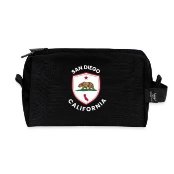 San Diego Bärenzeichen Flagge - Recycelte Kulturtasche - Schwarz - Vorne