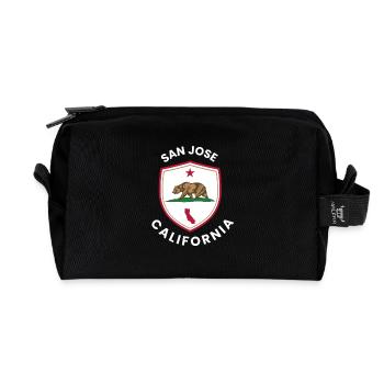 San Jose Shield Bear Emblem - Recycelte Kulturtasche - Schwarz - Vorne