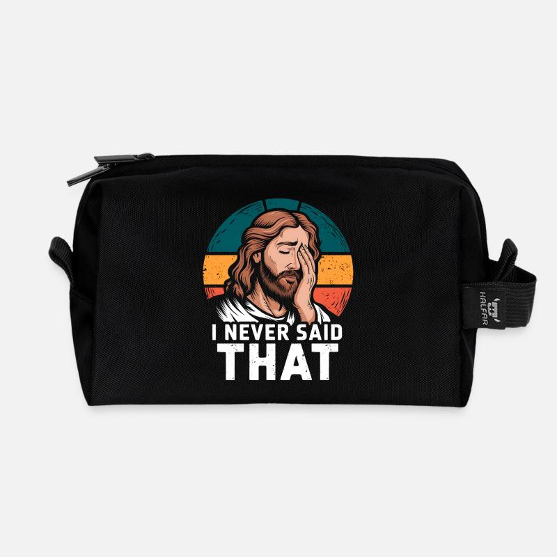 Jesus, ich habe diesen Retro-Witz nie gesagt - Recycelte Kulturtasche - Schwarz