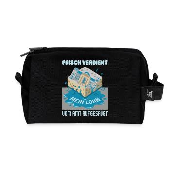 Freshly deserved absorbed by the office - Recycled Toiletry Zip Bag - black - Front