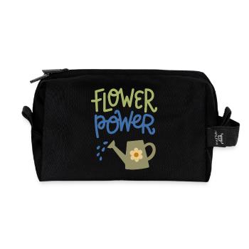 Flower Power Cute Gardening Watering Can Design - Recycelte Kulturtasche - Schwarz - Vorne