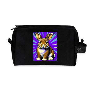 Kaninchen - Recycelte Kulturtasche - Schwarz - Vorne