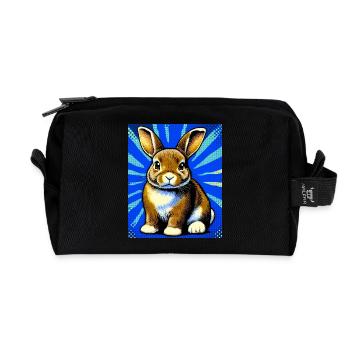 Kaninchen - Recycelte Kulturtasche - Schwarz - Vorne
