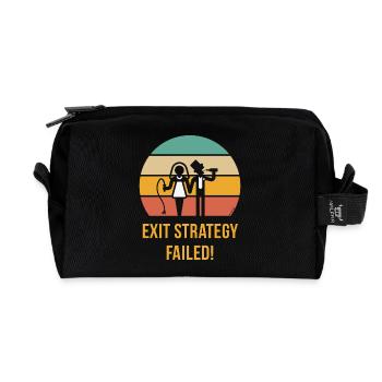 Exit Strategy Failed! (JGA Bräutigam Game Over 5C) - Recycelte Kulturtasche - Schwarz - Vorne