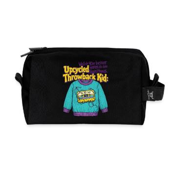 Cassette rétro upcyclée des années 90 - Trousse de toilette en tissu recyclé - noir - Devant