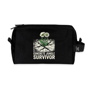 Survivant de la jungle de béton - Trousse de toilette en tissu recyclé - noir - Devant