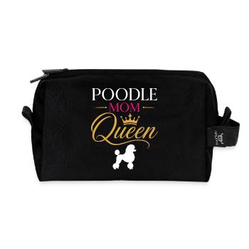Pudel-Mama Königin-Kronen-Schrift - Recycelte Kulturtasche - Schwarz - Vorne