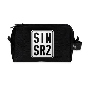 Simson SR2 Moped Kennzeichen - Recycelte Kulturtasche - Schwarz - Vorne