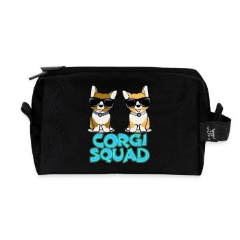 Corgi Squad – Geschenk für Hundefreunde - Recycelte Kulturtasche - Schwarz - Vorne