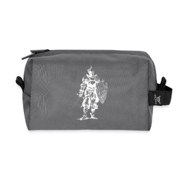 Eisenritter-Silhouette auf dem Schild - Recycelte Kulturtasche - Anthrazit - Vorne