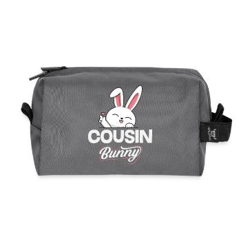 Joyeuse Pâques, douce chasse aux œufs du lapin, œufs de Pâques - Trousse de toilette en tissu recyclé - anthracite - Devant