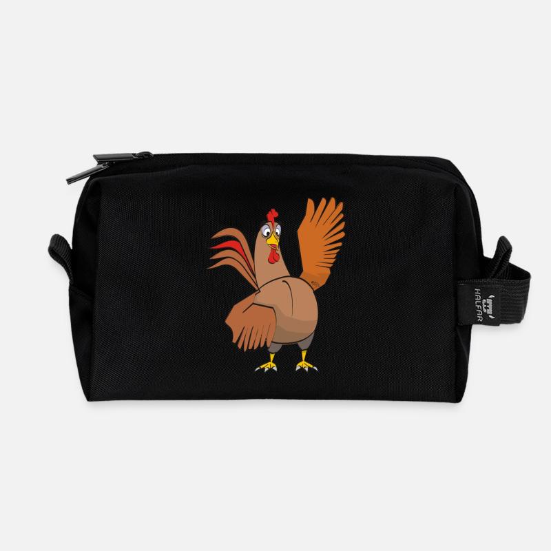 Gockel - Recycelte Kulturtasche - Schwarz