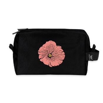 Blume rosa pinke Blume Blumen pink rosa Blumen - Recycelte Kulturtasche - Schwarz - Vorne