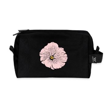 Blume rosa pinke Blume Blumen pink rosa Blumen - Recycelte Kulturtasche - Schwarz - Vorne