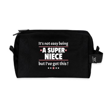 Nicht leicht, eine super Nichte zu sein - Recycelte Kulturtasche - Schwarz - Vorne