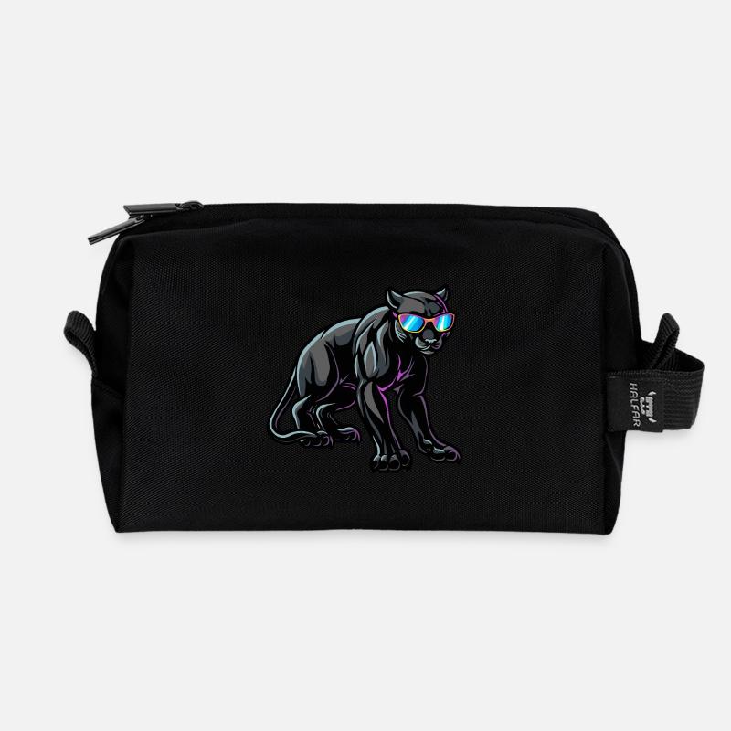 Panther Cool Tier - Recycelte Kulturtasche - Schwarz