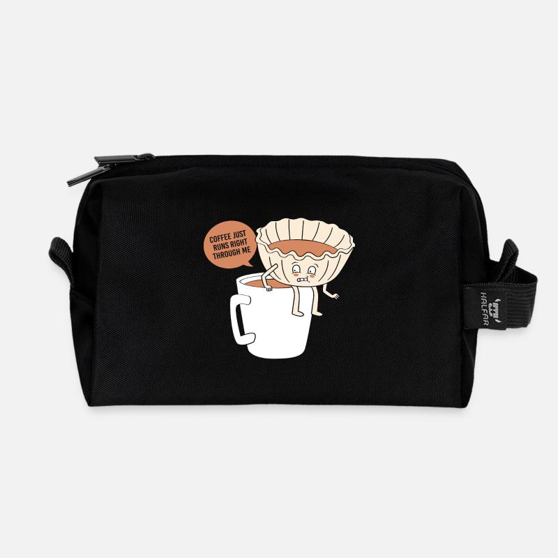 Kaffee Koffein Barista Espresso - Recycelte Kulturtasche - Schwarz