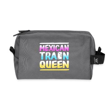 Mexican Train Domino - Recycelte Kulturtasche - Anthrazit - Vorne