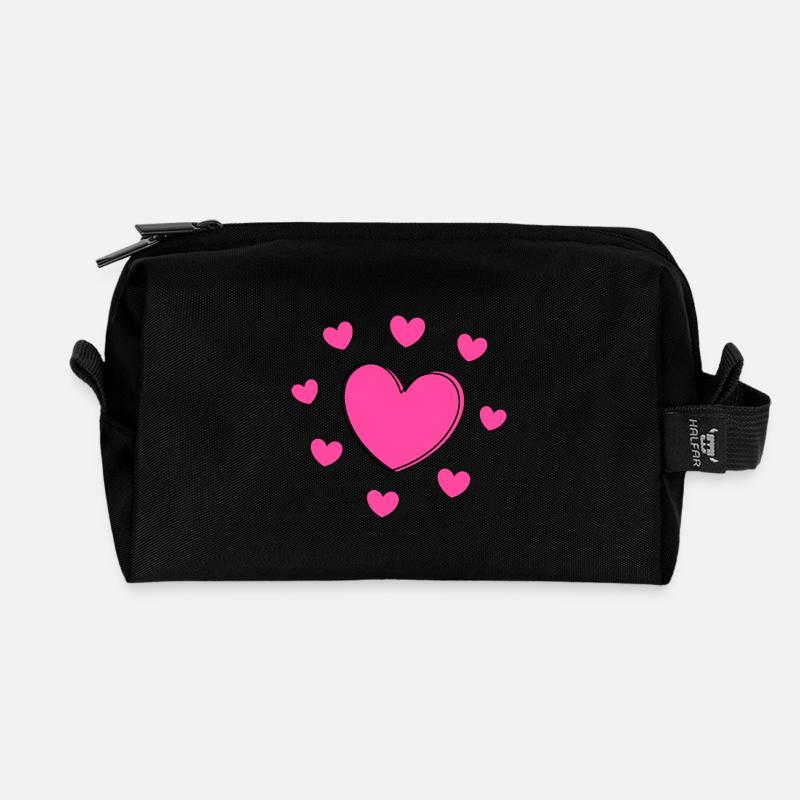 Valentinstag Geschenk Valentinstag - Recycelte Kulturtasche - Schwarz