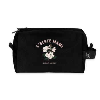 S beste mami för immer ond ewig - Recycelte Kulturtasche - Schwarz - Vorne