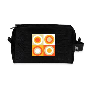 70er Jahre Muster Retro Geschenk - Recycelte Kulturtasche - Schwarz - Vorne
