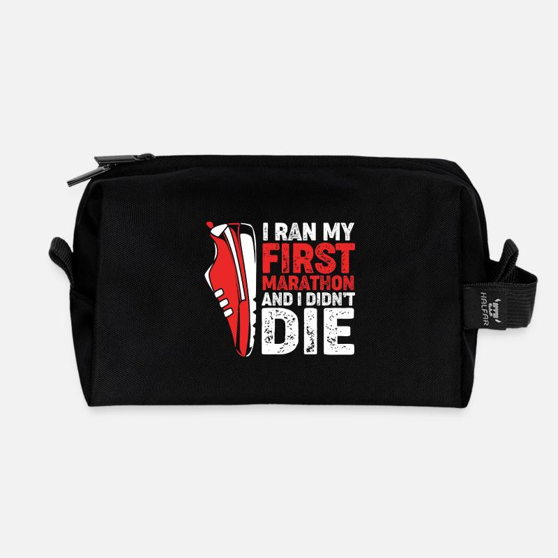 Marathon Runners Half Marathon Marathon - Recycled Toiletry Zip Bag - black
