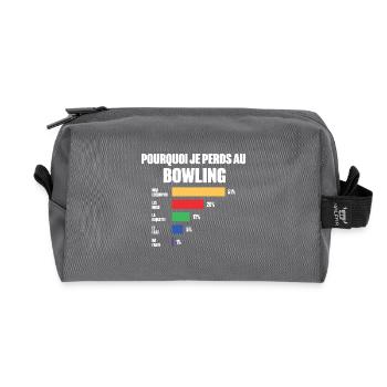 Bowling Trikot Ich kann nicht Bowling - Recycelte Kulturtasche - Anthrazit - Vorne