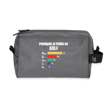 Golf Jersey I Can't I Have Golf - Recycled Toiletry Zip Bag - anthracite - Front