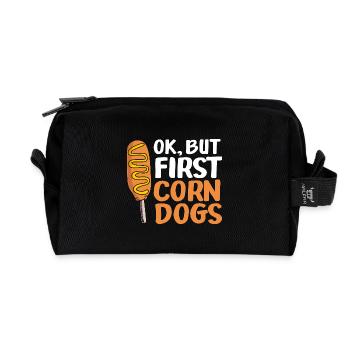Corn dog - Recycled Toiletry Zip Bag - black - Front