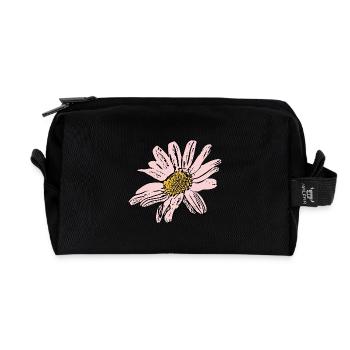 Blume rosa pinke Blume Blumen pink rosa Blumen - Recycelte Kulturtasche - Schwarz - Vorne