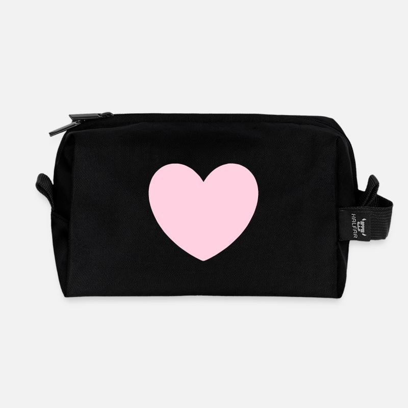 rosarotes Herz Herz rosa Geschenk Valentinstag - Recycelte Kulturtasche - Schwarz