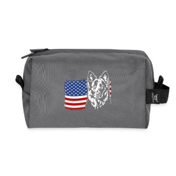 Berger Allemand US Amérique Drapeau Wilsigns - Trousse de toilette en tissu recyclé - anthracite - Devant