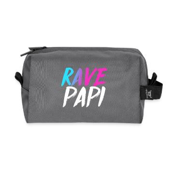 Techno House, Electro Festival, Hardstyle, Rave, Dad - Trousse de toilette en tissu recyclé - anthracite - Devant